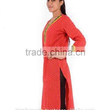 printed fashionable red color blouses and kurties