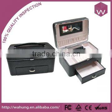 Promotional PU Jewellery Packing Boxes & Brown Jewellery Packing Box Drawer Mirror For Sale photo-2