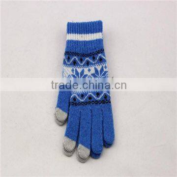 Oem printing logo knitted touch screen glove