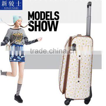 China Factory Polyester Bag Trolley Colorful Flower Printed Luggage Trolley Bag photo-4