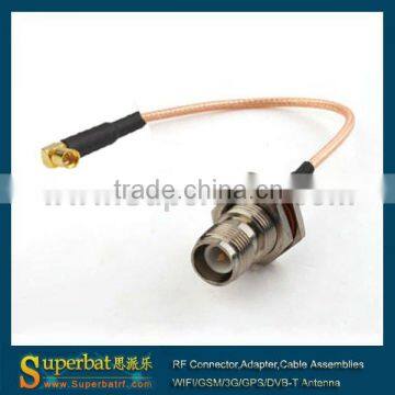 RP-TNC female to SSMB male RA pigtail double shielded cable