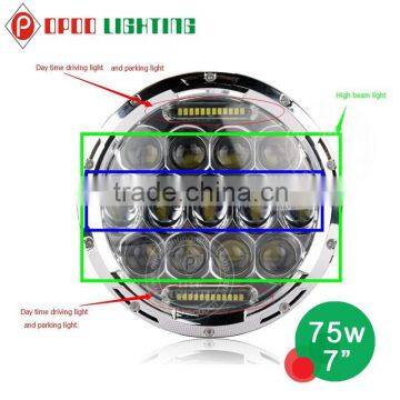 Factory Direct 7" Round Led Headlight, China Hot 75w 7" Round Led Headlight photo-3