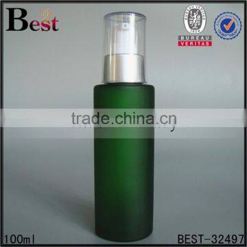 100ml green frosted glass bottle cylinder glass bottle