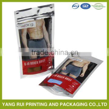 Underwear plastic bag customization design men Underwear Packaging bag with zipper