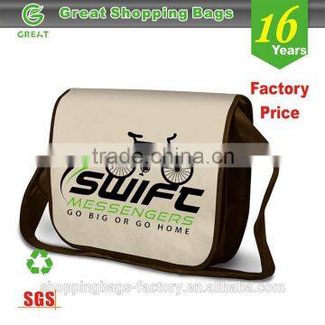 Custom eco friendly non woven single strap messenger bag for sport