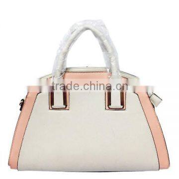 Bowling Style Double Strap women Tote bag in white