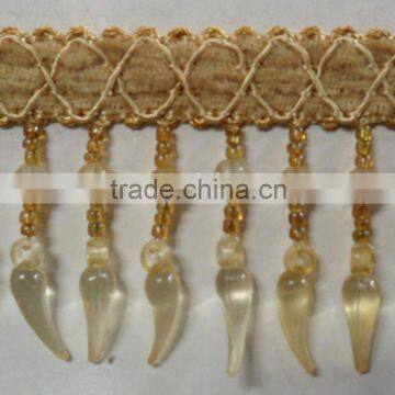 Fashion Crystal Beaded Tassel Fringe Lace
