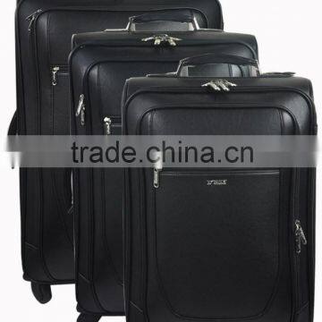 2014 new arrival black pvc trolley luggage set 8033A140001