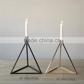 2015 Handmade metal candle holder Triangle Simple Design Black Gold for home decor                        
                                                Quality Choice