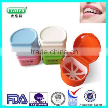 Plastic pink retainer case for denture OraTek