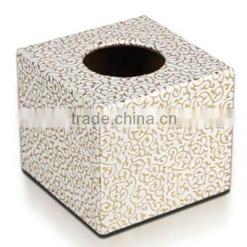 PVC leather for box cover surface printing metallic color with fashion design