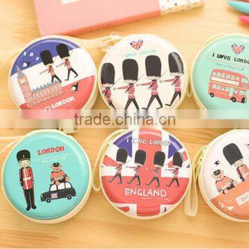 2016 promotion gift Zipper Vintage Style Macaron metal euro Coin Purse wallet Cute UK soldier printed Tinplate metal Coin Purses