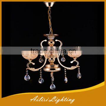Modern Hot Selling Top Quality 3 Lights Gold Crystal Lantern Chandelier for E14 Socket