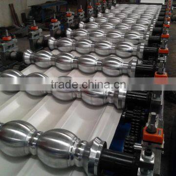 China Manufacture Glazed Roof Tile Roll Forming Machine Metal Step Roof Tile Sheet Rolling Forming Machine photo-2