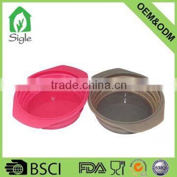 Ultra Durable Silicone Expandable Collapsible Foldable Travel Bowl Dish With Handle photo-2