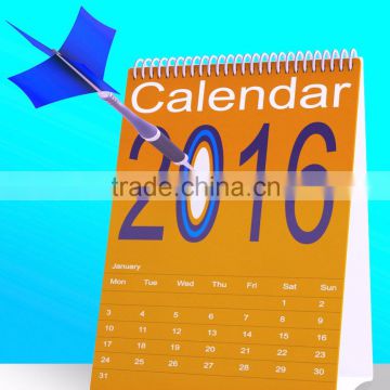 2016 calender printing / promotional calender / wall calender / desk calender / one page calender