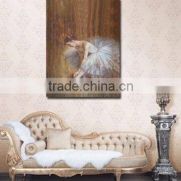 MB031 Fashion Home Decro Wall Wooden Beautiful Girl Ballerina Oil Painting