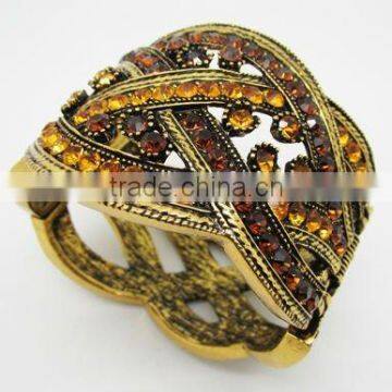 Tribal style alloy bangle,Golden rhinestone decor bracelet,Fashion jewelry 2013