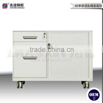 3 Drawer File Cabinet on Wheels Tambour Door Mobile Caddy Steel Waterproof Filing Cabinet photo-3
