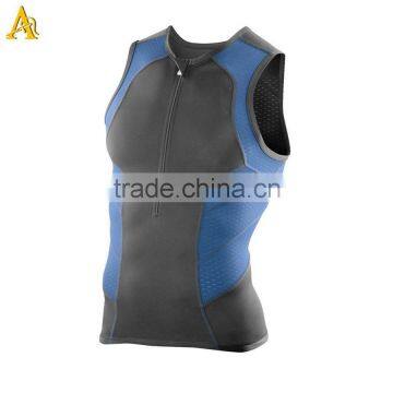 Custom New design mens performance fit tri singlet running singlets