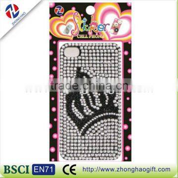 2016 new crystal crown diamond mobile phone sticker