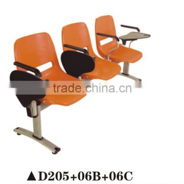 Good looking 3-seater public waiting chair with tablet D205+06B+06C