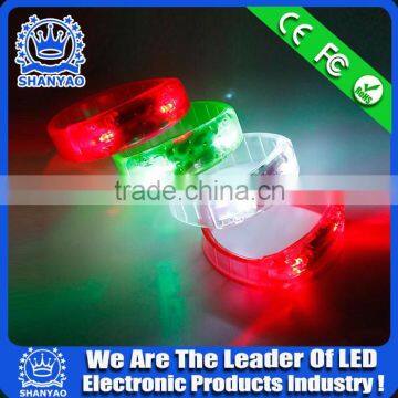2016 Hot Selling Plastic LED Flashing Wristband For Rave Party and Concert etc Application