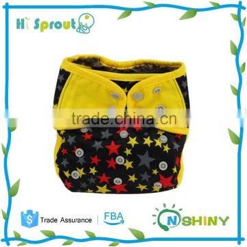 2016 New Design Waterproof Reuseable Baby Cloth Nappies with Barmboo Charcoal inner