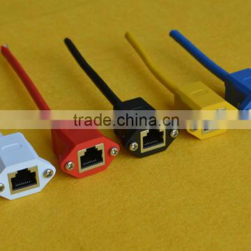 RJ45 female Panel Mount Cable with different color and length