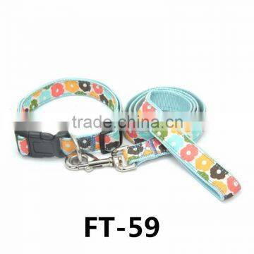 Lovely Webbing Dog Collar and Leash-fabric Dog Collar-Webbing Pet Collar FT-59