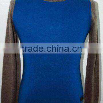 BGAX16011- Round Neck Men Cashmere Blend Pullover Long Sleeve Wool Sweater Design