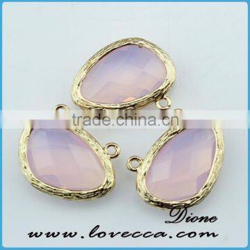 2016 Tear Drop Pink Clear Crystal Stone Pendant