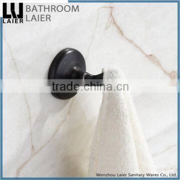 Simple European Style Double Posts Zinc Alloy ORB Finishing Bathroom Sanitary Items Wall Mounted Robe Holder