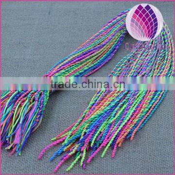 candy color braided cord bracelet thread 2mm thick 50mm length