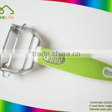 2015 hot sale stainless steel orange peeler with green TPR handle