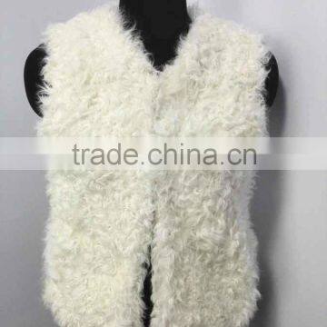 factory new design sexy girls short real lamb fur vest