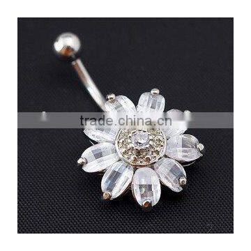 Fashion Rhinestone Dangle Button Barbell Belly Navel Ring Bar fake belly button rings