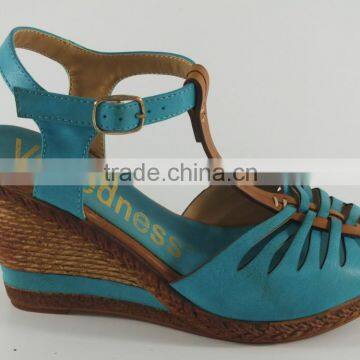 Latest nail trends wedge colorful sandal ladies shoes