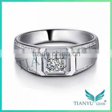 1.5 ct White Color G Moissanite Diamond Sliver Ring for Men photo-3