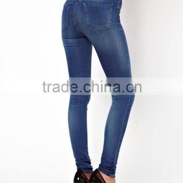 Supersoft High Waisted Ultra Skinny Jeans In Mid Stonewash Women Denim Jeans Pants (LOTX108) photo-4