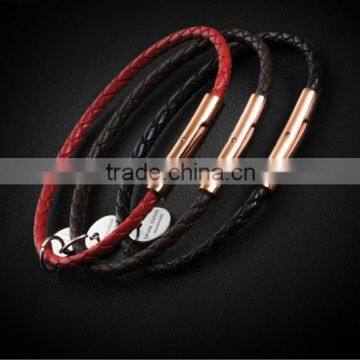 Adjustable Leather Clasp Bracelet For Both Lady Man