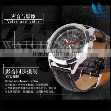 Wholesale smart watch camera video voice recorder camera watch with leather strap