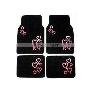 pink heart car carpet mat