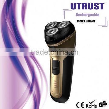 Rechargeable Electric man with three individually floating rotary heads triple heads electric rechargeable man shaver