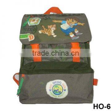 DARK GREY CARTOON PRINTING LONG BACKPACK