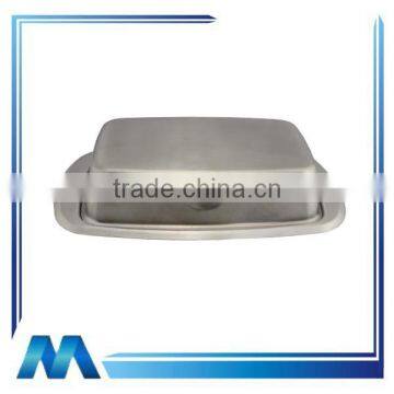 satin polishing stainless steel butter dish