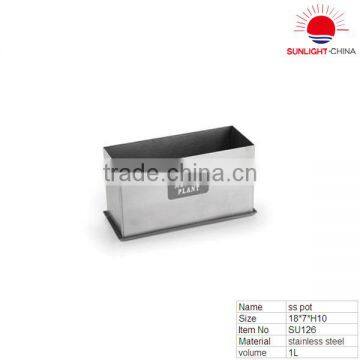 SU126 stainless steel square planter/garden flowerpot/metal planter