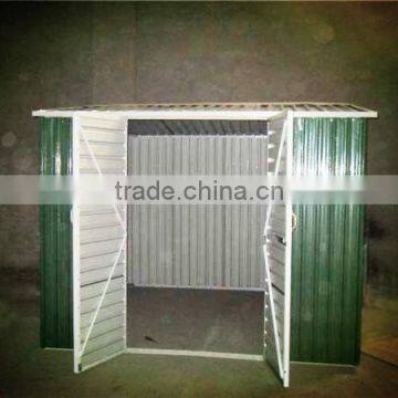 small metal shed as warehouse