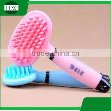 Pet Accessories Tool Plastic Long Handle Hanging Cat Dog Pet Bath Massage Hair Removal Grooming Slicker Brush Comb photo-3