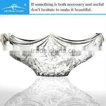 sunflower engraved hexangular crystal decorative bowl